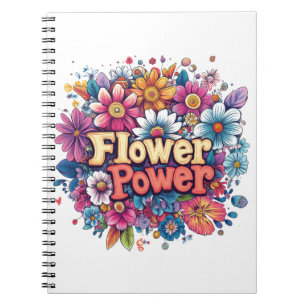Cuaderno Diseño de energía vibrante de las flores con flora