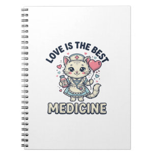 Cuaderno Diseño de enfermera adorable gato el amor es la me