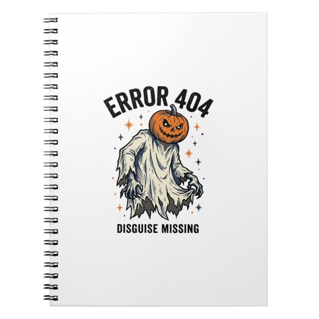 Cuaderno Diseño de error de fantasma de calabaza de disfraz (Frente)