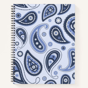 Cuaderno Diseño de estampado de paisley floral intrincado