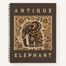 Cuaderno Diseño de estilo vintage de elefante de batik, ele