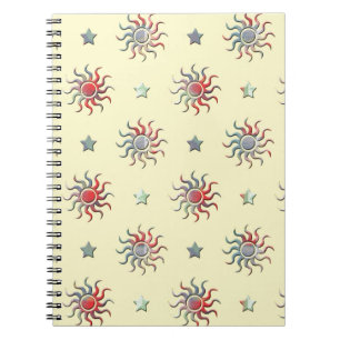 Cuaderno Diseño de estrellas y sol colorido