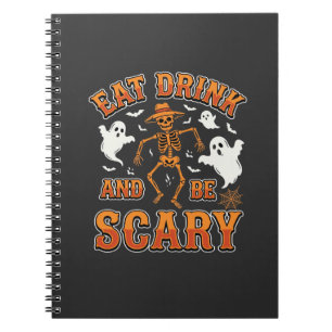 Cuaderno diseño de fantasma aterrador come bebe Halloween_1