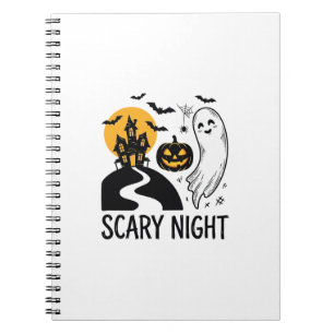 Cuaderno Diseño de fantasma de casa embrujada de Halloween 