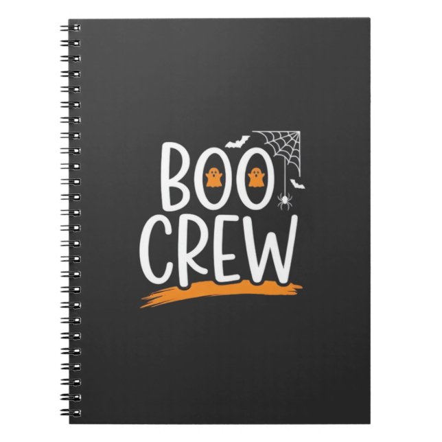 Cuaderno Diseño de fantasma de Halloween Boo Crew_1 (Frente)