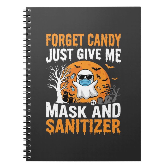 Cuaderno Diseño de fantasma de Halloween de máscara y desin (Frente)