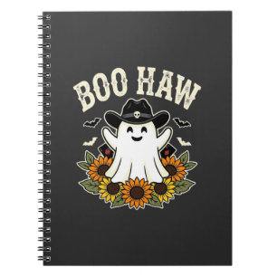 Cuaderno Diseño de fantasma de Halloween occidental Boo Haw