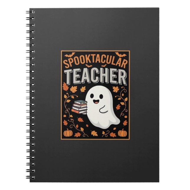 Cuaderno Diseño de fantasma de Halloween para profesores Sp (Frente)