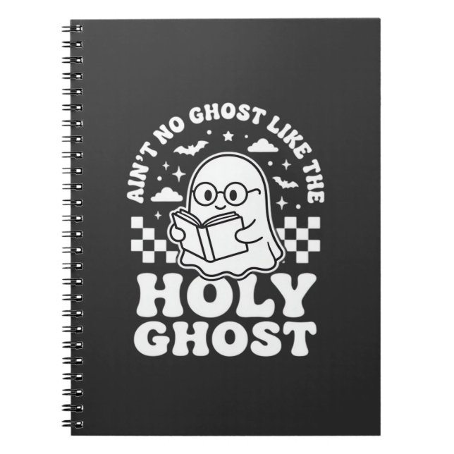 Cuaderno Diseño de fantasma de Halloween retro Espíritu San (Frente)