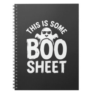 Cuaderno Diseño de fantasma de hoja de Boo divertido de Hal