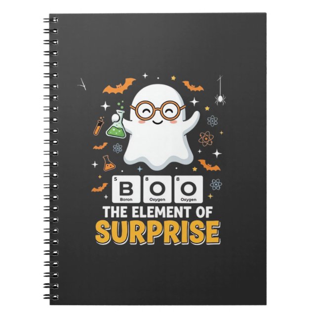 Cuaderno Diseño de fantasma del elemento sorpresa de Hallow (Frente)