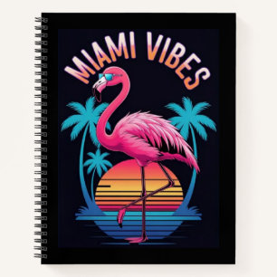 Cuaderno Diseño de flamenco de verano de Miami Vibes-63454