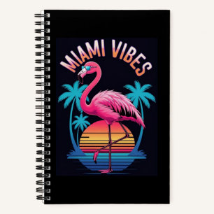 Cuaderno Diseño de flamenco de verano de Miami Vibes-63454