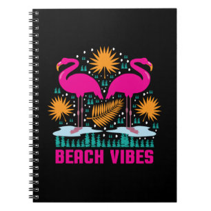 Cuaderno Diseño de Flamencos Rosas Beach Vibes