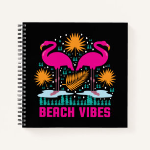 Cuaderno Diseño de Flamencos Rosas Beach Vibes