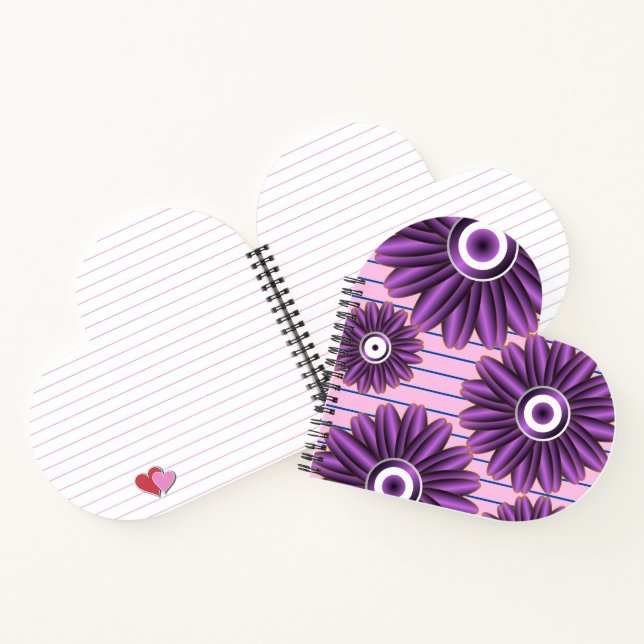 Cuaderno Diseño de Flor Abstracta Moderna con Patrón Floral (Interior)