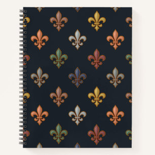 Cuaderno Diseño de Flor de Lis de Bosques de Tierra Oscura