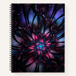 Cuaderno Diseño de flor fractal abstracta.