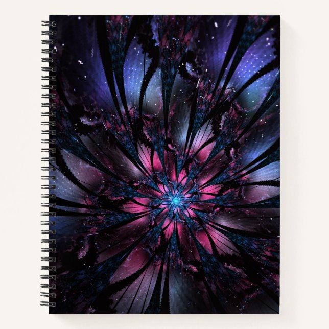 Cuaderno Diseño de flor fractal abstracta.  (Anverso)