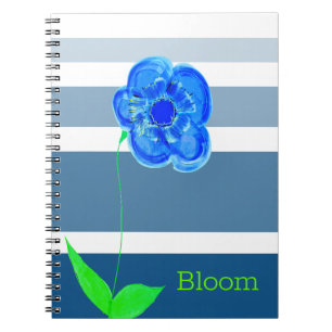 Cuaderno Diseño de floración azul