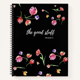 Cuaderno Diseño de flores acuáticas personalizadas con Nomb