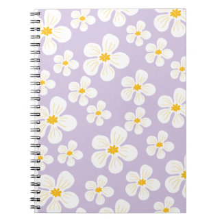 Cuaderno Diseño de Flores Blancas Lindas para Regreso a la