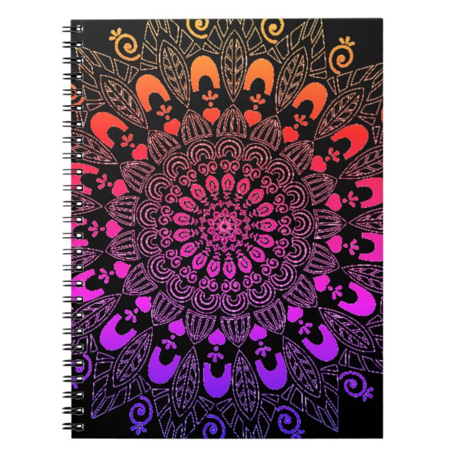 Cuaderno Diseño de flores de Mandala (Frente)