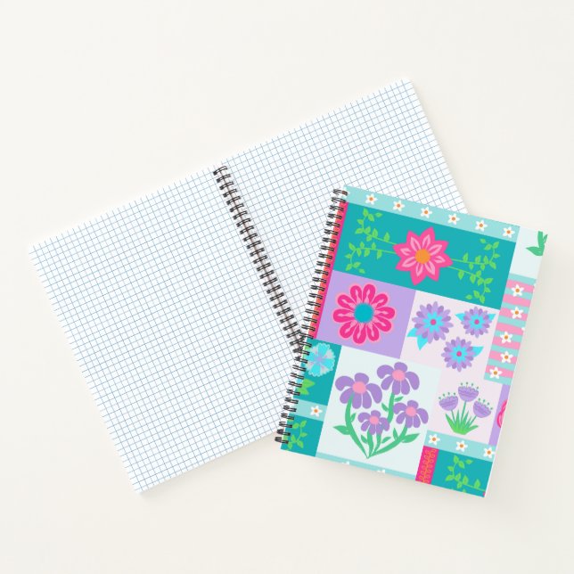 Cuaderno Diseño de flores vibrantes en flor (Interior)