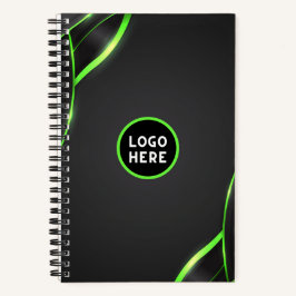Cuaderno Diseño de fluido abstracto negro y verde | Agregar