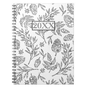 Cuaderno Diseño de follaje de maíz blanco negro personaliza