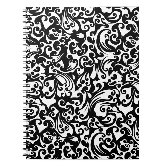 Cuaderno Diseño de fondo abstracto blanco negro lindo (Frente)