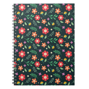Cuaderno Diseño de fondo de estampado floral ditsy colorido