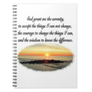 CUADERNO DISEÑO DE FOTOS DE SERENITY PRAYER SUNRISE
