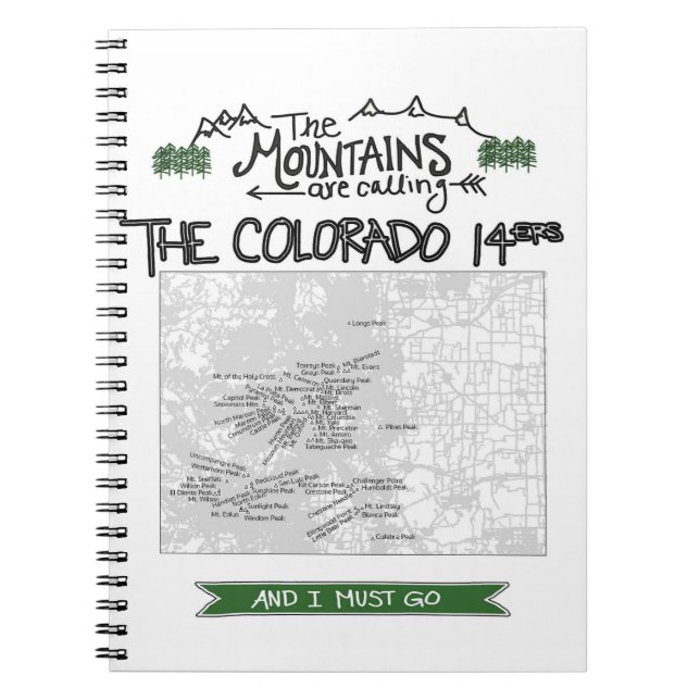Cuaderno Diseño de Fourteeners de los Colorado 14ers (Frente)