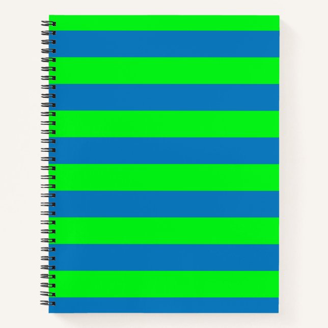 Cuaderno Diseño de franjas azules y verdes (Anverso)