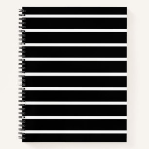 Cuaderno Diseño de franjas en blanco y negro