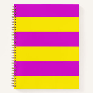 Cuaderno Diseño de franjas moradas y amarillas