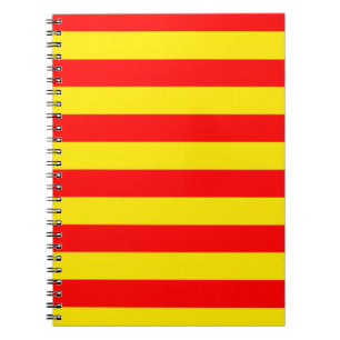 Cuaderno Diseño de franjas rojas y amarillas