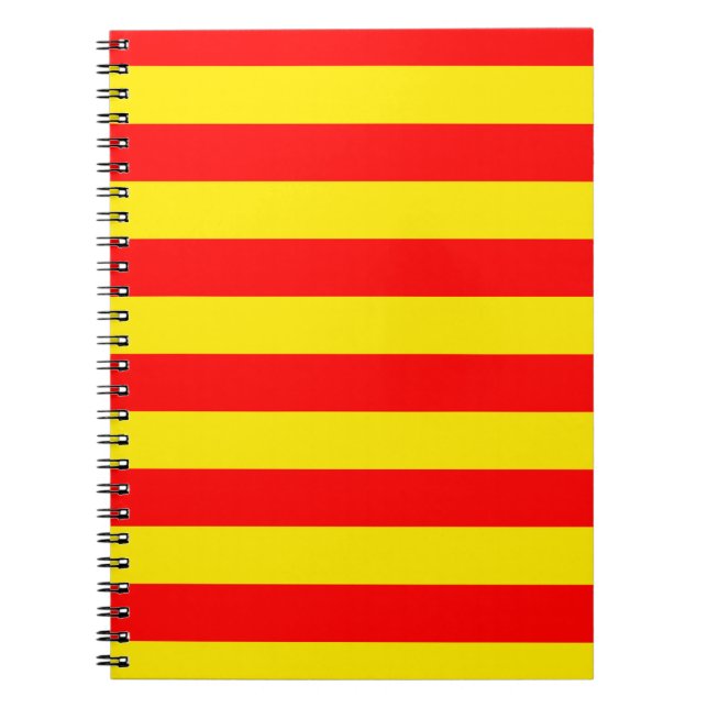 Cuaderno Diseño de franjas rojas y amarillas (Frente)