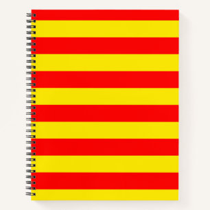 Cuaderno Diseño de franjas rojas y amarillas