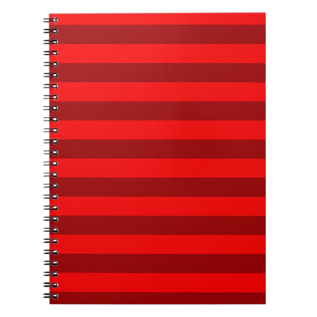 Cuaderno Diseño de franjas rojas y maroon (Frente)