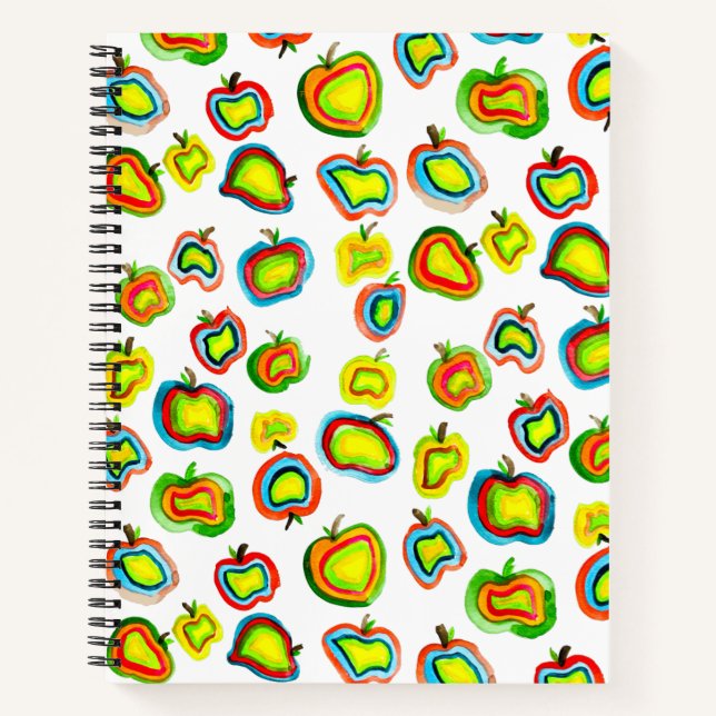 Cuaderno Diseño de fruta acuarela de manzana fundida (Anverso)