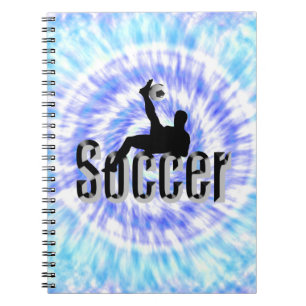 Cuaderno Diseño de fútbol de tinte azul, portátil