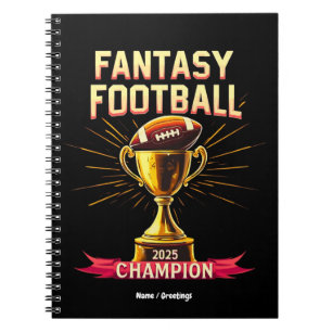 Cuaderno Diseño de fútbol divertido campeón de Fantasy Foot