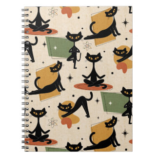 Cuaderno Diseño de gato atómico de mediados de siglo | Gato