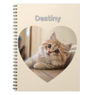 Cuaderno Diseño de gato en forma de corazón