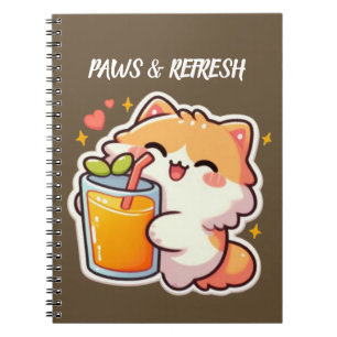 Cuaderno Diseño de gato lindo personalizado Patas y Refresc