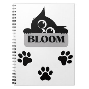 Cuaderno Diseño de gato lindo y huella de pata