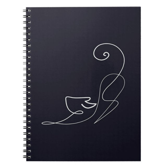 Cuaderno Diseño de gato negro | Gato corto (Frente)