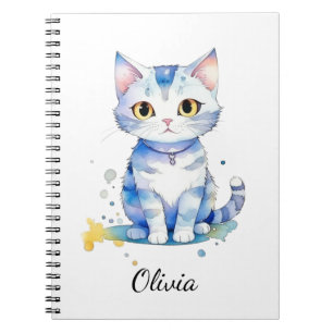 Cuaderno Diseño de gatos de acuarela (gatito)